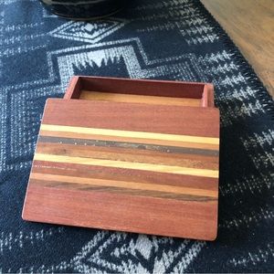 Handmade wood lidded box beautiful inlaid wood design